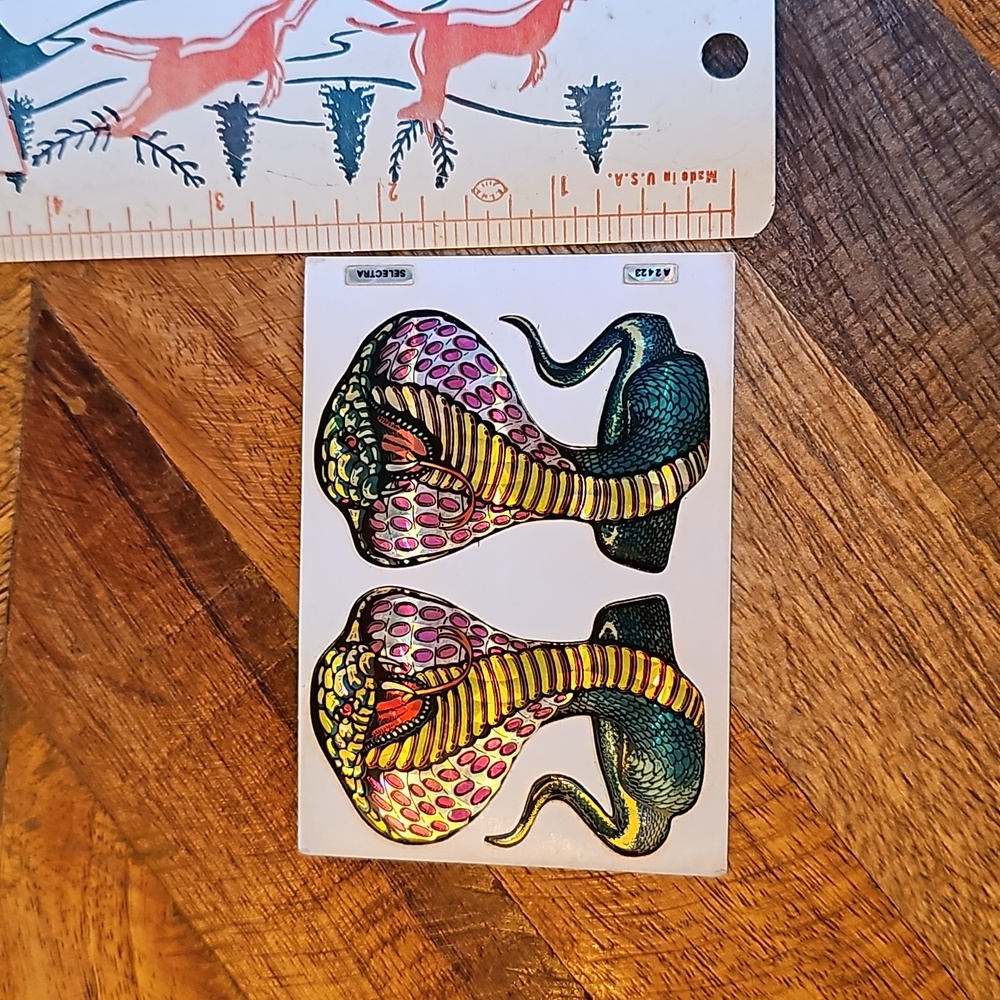 Vintage vending machine stickers Prism Cobra Snakes